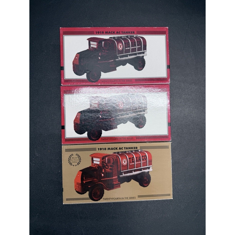 Lot‎ 3 Texaco 1918 Mack AC Tanker Ertl 1:32 Diecast Bank + Special Ed (m4)